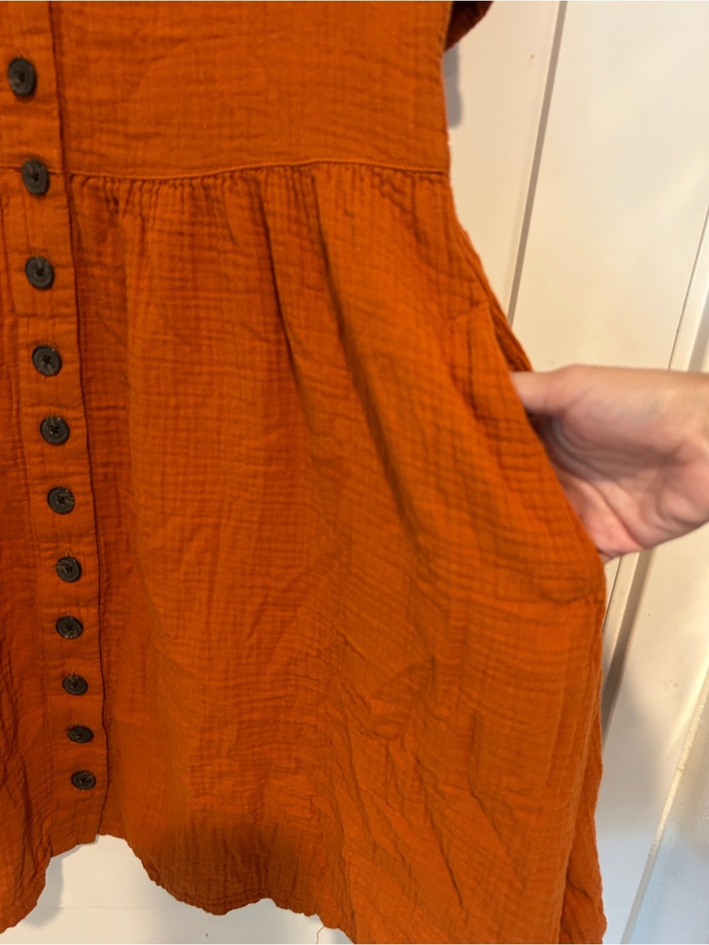 Madewell Lightspun Button-Front Mini Dress size small - Picture 6 of 8
